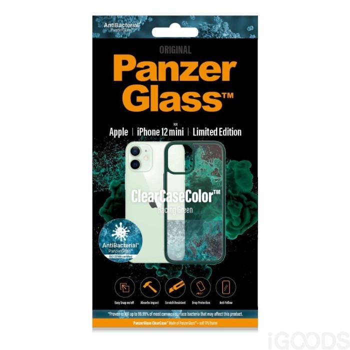 PanzerGlass ClearCase Racing Green Case for iPhone 12 Mini