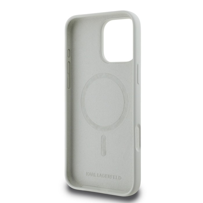 Karl Lagerfeld Double Heads Silicone Case with MagSafe for iPhone 16 Pro Max