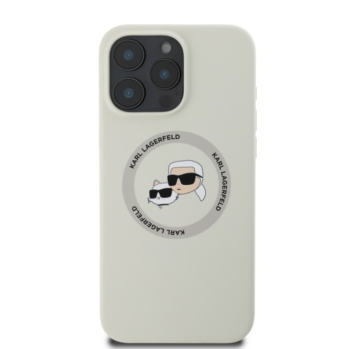 Karl Lagerfeld Double Heads Silicone Case with MagSafe for iPhone 16 Pro Max